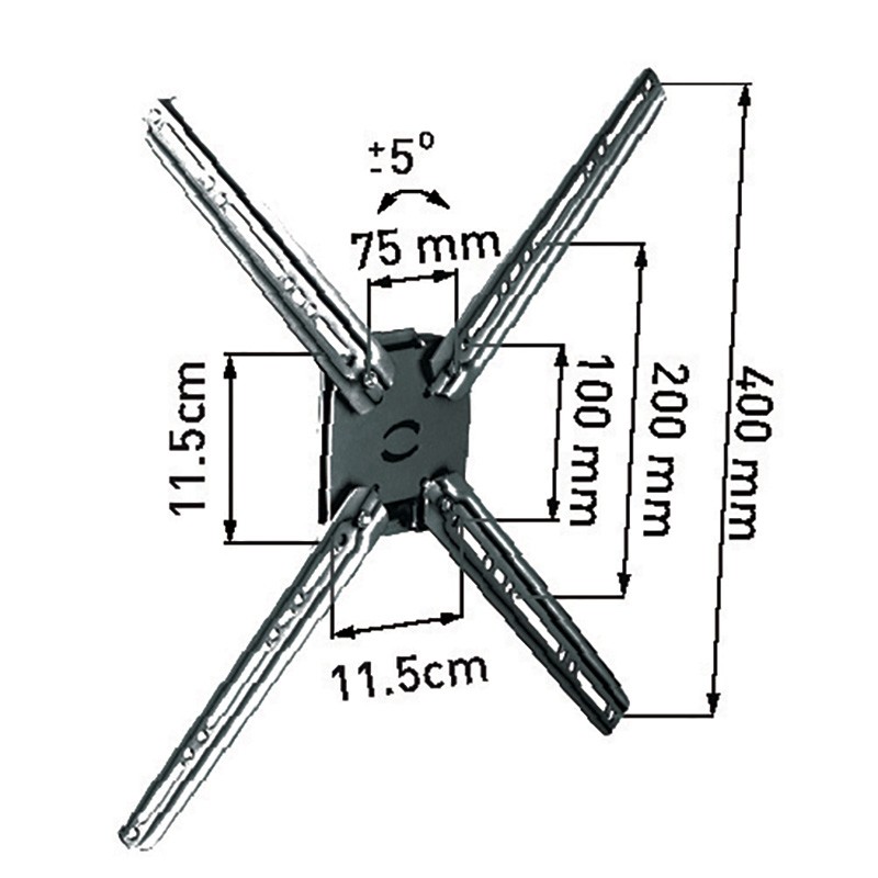 Βάση TV- PLASMA & LCD σταθερή έως 1420 mm (56''), 30 kg, μαύρη