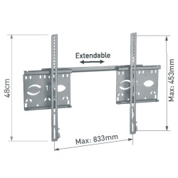 Βάση TV- PLASMA & LCD σταθερή έως 60'', 65 kg, ασημί