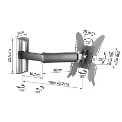 Βάση TV-LCD 4 κινήσεων έως 660 mm (24''), 30 kg, ασημί