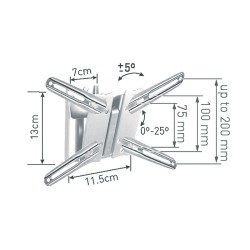 Βάση TV-LCD κλινόμενη έως 660 mm (26''), 30 kg, ασημί