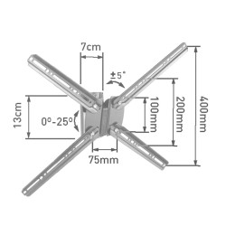 Βάση TV-LCD με κλίση έως 42'', 30 kg, ασημί