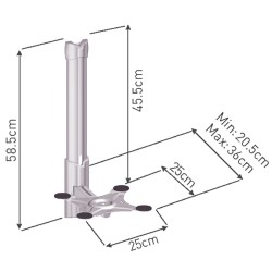 Βάση στήριξης HOME THEATRE, 25 kg, ασημί