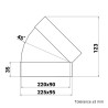 ΟΡΘΟΓΩΝΙΑ ΚΑΘΕΤΗ ΓΩΝΙΑ 45° ABS 220 Χ 90mm (1824)