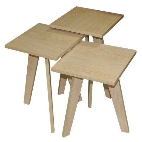 ΤΡΑΠΕΖΑΚΙΑ ΖΙΓΚΟΝ ΣΕΤ 3ΤΜΧ ROMEO ΕΚΡΟΥ 52x34x34 S272