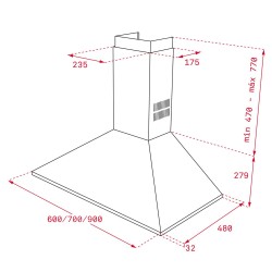 Απορροφητήρας Teka DBP 90 Pro Καμινάδα 90cm Inox F.841
