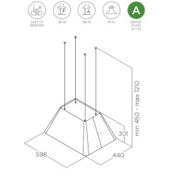 ELICA ELICA ΑΠΟΡΡΟΦΗΤΗΡΑΣ ΝΗΣΙΔΑΣ IKONA LIGHT ΜΑΤ BL/F/60