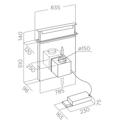 ELICA ELICA ΑΠΟΡΡΟΦΗΤΗΡΑΣ DOWNDRAFT PANDORA BL/F/90