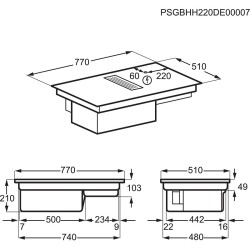 AEG CCE84543FB Επαγωγική Εστία Αυτόνομη με Απορροφητήρα 80cm