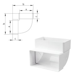 Καμπύλη 90 κάθετη πλαστική για σωλήνα 110x55 mm (1484)