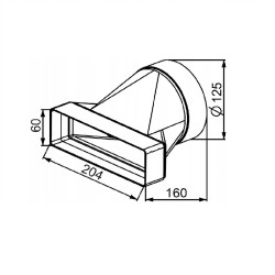 Αντάπτορας από Φ125 σε 204x60
