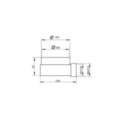 Αντάπτορας γωνία 90° Φ100 σε 110x55 mm (1518)
