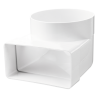 Αντάπτορας γωνία 90° Φ100 σε 110x55 mm (1518)