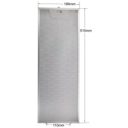 Μεταλλικό Φίλτρο 186x515 ARCELIK / BEKO / FABER / FRANKE 133.0176.353