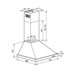 Singer PREMIUM Pyramid 90cm με φίλτρα χοάνης (baffle)