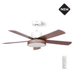 ΑΝΕΜΙΣΤΗΡΑΣ ΟΡΟΦΗΣ GRUPPE 48-12115DC WHITE-WOOD ME ΦΩΣ ΚΑΙ ΤΗΛ/ΡΙΟ
