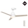 ΑΝΕΜΙΣΤΗΡΑΣ ΟΡΟΦΗΣ GRUPPE 48-12183DC WHITE-WOOD ME ΦΩΣ ΚΑΙ ΤΗΛ/ΡΙΟ