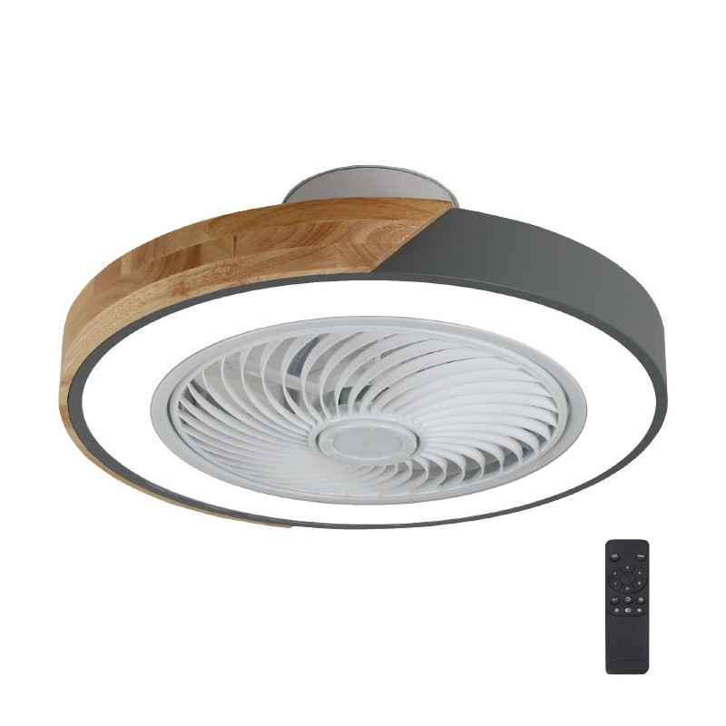 ΑΝΕΜΙΣΤΗΡΑΣ ΟΡΟΦΗΣ GRUPPE LDGD042 GREY-WOOD ΜΕ ΦΩΣ ΚΑΙ ΤΗΛΕ/ΡΙΟ DC MOTOR