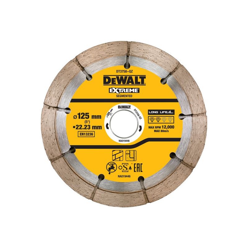 Dewalt DT3758 Δίσκος Κοπής Δομικών Υλικών 125 x 22.2mm