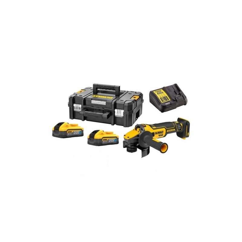 DCG409H2T Γωνιακός Τροχός 18V 2x5Ah Powerstack 125mm DEWALT
