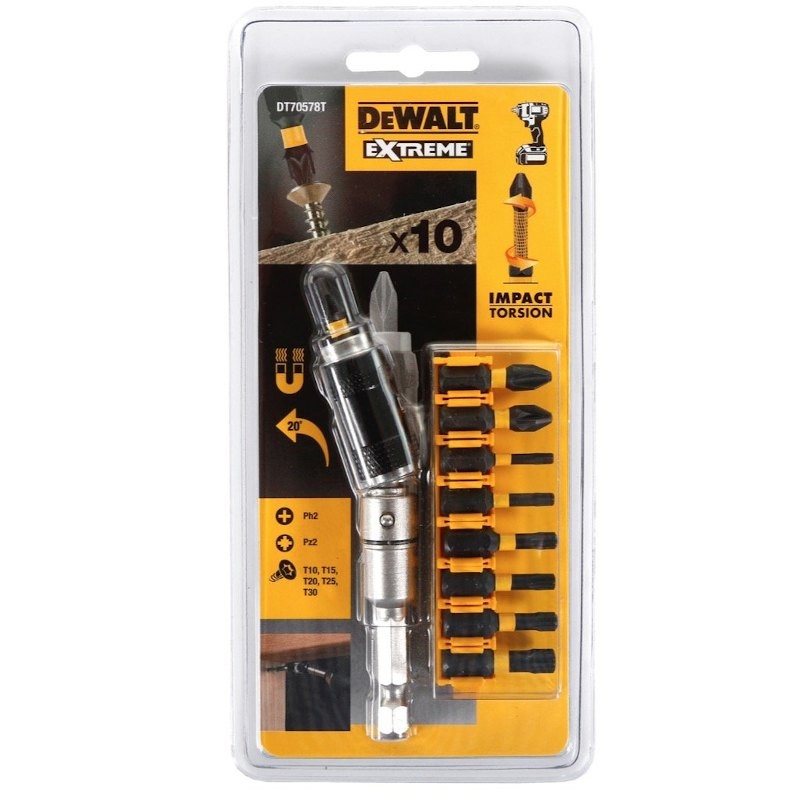 Dewalt DT70578T Σετ Μύτες με Αντάπτορα Σπαστό Torsion 10ΤΜΧ