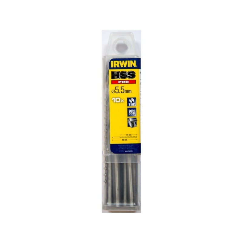 Irwin 10502286 Τρυπάνια Μετάλλου HSS 5.5x93mm 10ΤΜΧ