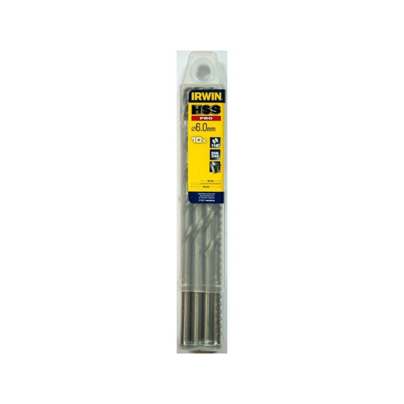 Irwin 10502490 Τρυπάνια Μετάλλου HSS 6x140mm 10ΤΜΧ