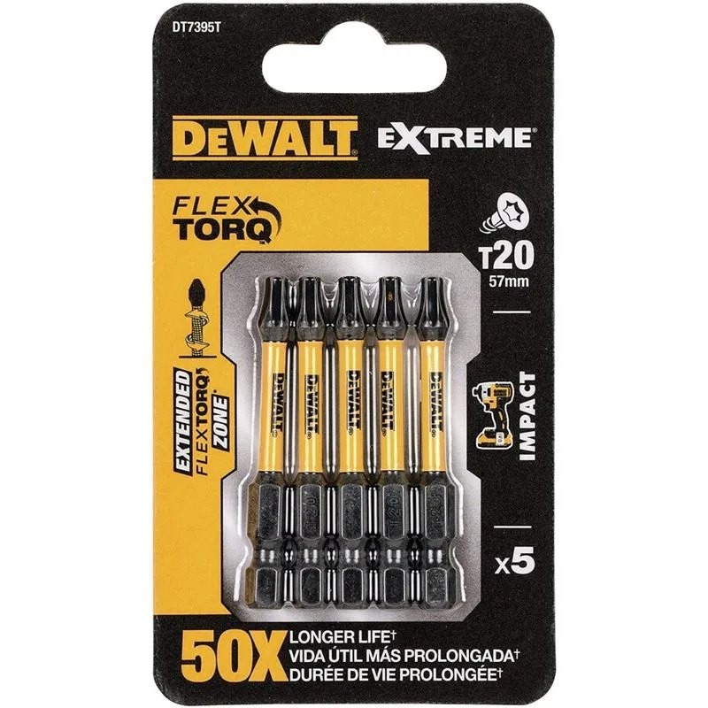 Dewalt DT7395T Μύτες Βιδώματος T20 X 50mm 5 Tεμαχίων