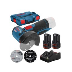 Bosch 06019F200B GWS 12V-76 Γωνιακός Τροχός 12V 2 X 3Ah Li-Ion + L-BOXX