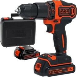 Black and Decker BDCDC18KB Επαναφορτιζόμενο Δράπανο 18V με 2 Μπαταρίες 1.5Ah