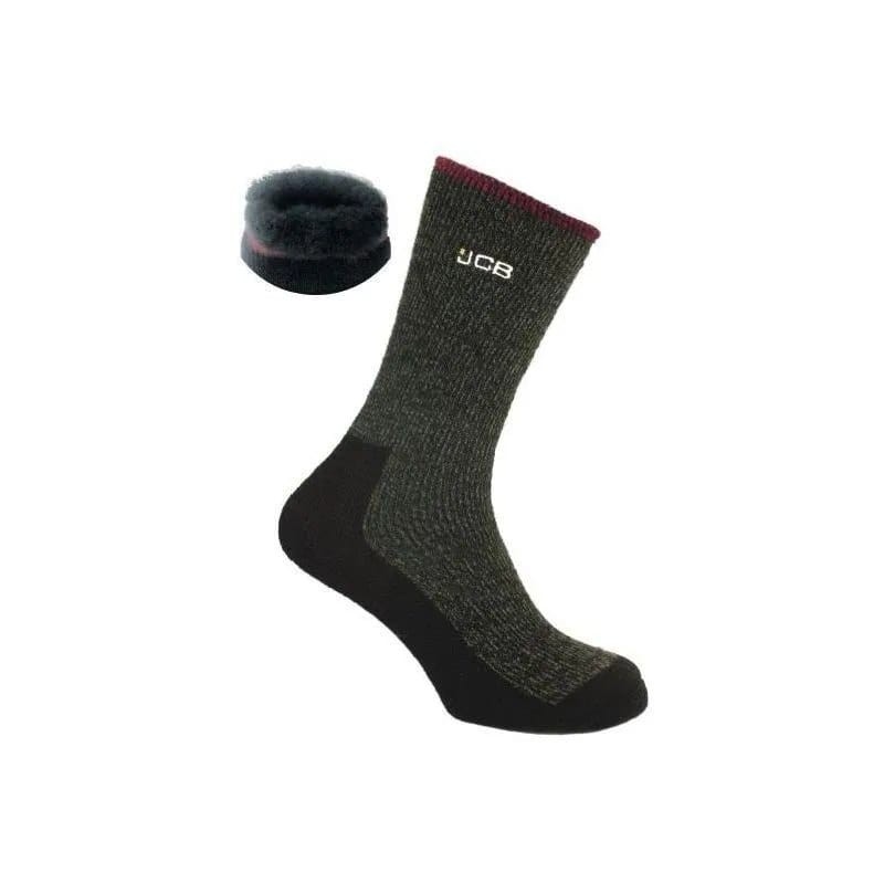 JCB JCB000100 Thermasocks Χακί-Μάρο Κάλτσες Θερμικές Εργασίας Ανδρικές 1 Ζεύγος 39-46
