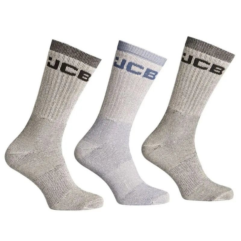 JCB JCB000039B Outdoor Casual Γκρί Κάλτσες Εργασίας Ανδρικές 3 Ζεύγη 39-46