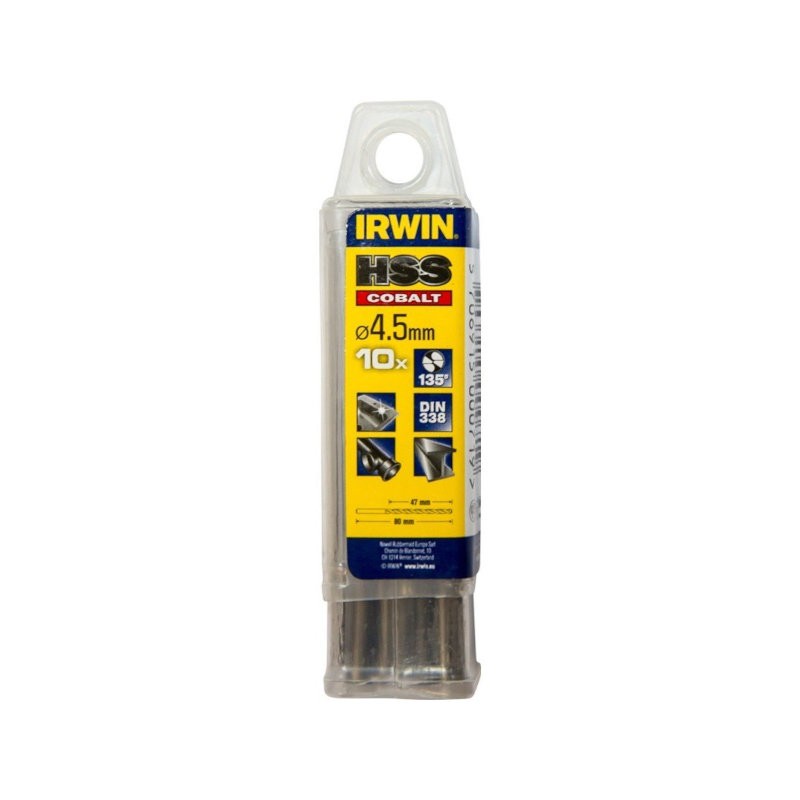 Irwin 10502524 Σετ Τρυπάνια Κοβαλτίου 4.5mm 10ΤΜΧ