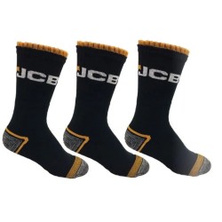 JCB JCB000135 Work Μαύρο-Κίτρινο Κάλτσες Εργασίας Ανδρικές 3 Ζεύγη 39-46